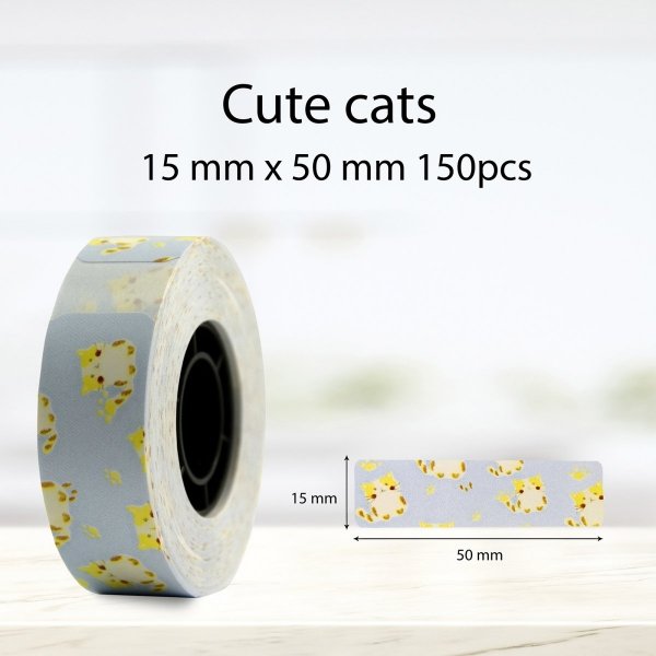 Termiczna taśma papier do etykiet MP-RL-15*50*150PT-CC Cute Cats