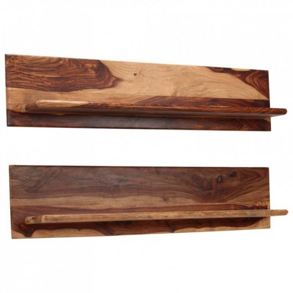 Półki ścienne, 2 szt., 118 x 26 x 20 cm, lite drewno sheesham