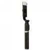 Kijek do selfie z pilotem Bluetooth statyw tripod lampka LED czarny