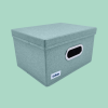 MINT zielony, miętowy organizer do szafy z pokrywą oraz oknem 29,5x22,5x16,5cm