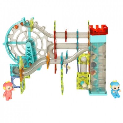 Klocki magnetyczne magnetic sticks marble tor kulkowy z dźwiękiem muzyką grający 118 elementów