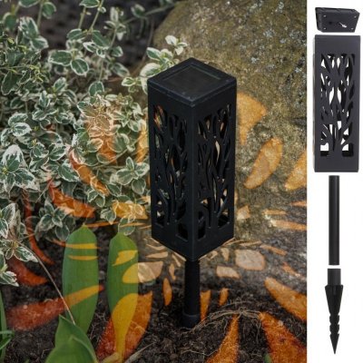 Lampa solarna ogrodowa ażurowa latarenka lamion LED czujnik zmierzchu wbijana 4szt.