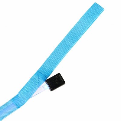 Smycz dla psa kota świecąca spacer jesień zima noc LED 1,2 m niebieska