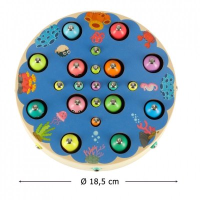 Gra zręcznościowa rodzinna rybki gąsienice łowienie montessori