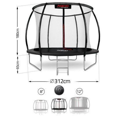 Trampolina ogrodowa profilowana 10ft/312cmz siatką wewnętrzną Neo-Sport
