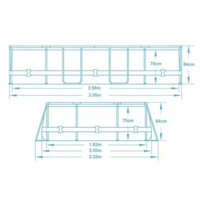 Basen ogrodowy stelażowy 305 x 200 x 84 cm 17w1 Bestway 5614A