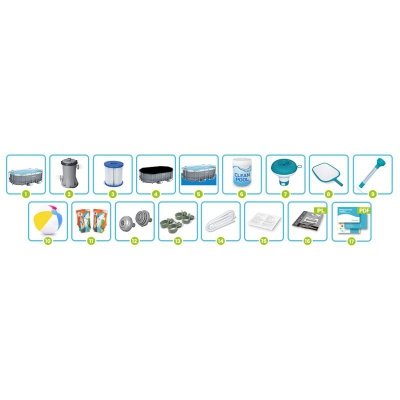 Basen ogrodowy stelażowy 305 x 200 x 84 cm 17w1 Bestway 5614A + maszynka do baniek GRATIS