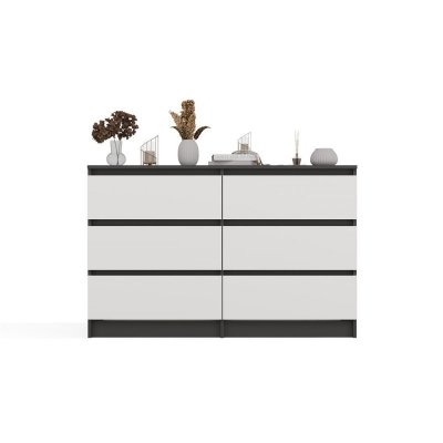 Komoda Malwa M6 120 ANTRACYT / BIAŁY