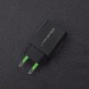 Qoltec Ładowarka sieciowa | 18W | 5-12V | 1.5-3A | USB typ C PD |       USB QC 3.0 | Czarna