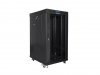 Lanberg Szafa stojąca 19 cali 22U 600x800 drzwi szklane LCD (flat pack) v2 czarna