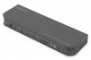 Digitus Przełącznik KVM, 4 portowy, 4K 60Hz, 4x DP IN, 1x DP OUT, 1x HDMI OUT, 2x USB A, 1x Audio IN&OUT