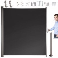 Markiza boczna tarasowa LUARO parawan zwijana 180 x 400 cm szara 