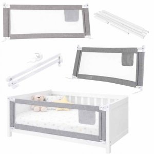 Barierka do łóżka ochronna zabezpieczenie blokada osłona 160cm szara