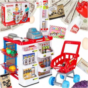 Supermarket sklep kasa fiskalna + wózek model 2