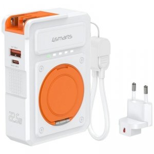 Ładowarka 6w1 Powerbank 10000mAh 22,5W Qi indukcyjne USB-C +     USB-A + kabel USB-C Biała
