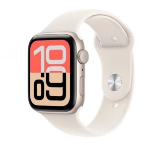 Apple Watch SE 3 GPS koperta 40 mm z aluminium w kolorze księżycowej poświaty, pasek sportowy w kolorze księżycowej poświaty - r