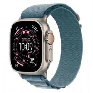 Apple Watch Ultra 3 GPS + Cellular koperta 49 mm z tytanu w kolorze naturalnym, opaska Alpine w kolorze jasnoniebieskim - rozmia