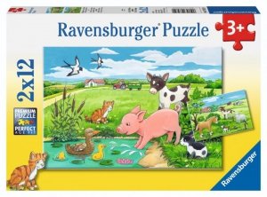 Puzzle 2x12 Baby Farm Animals