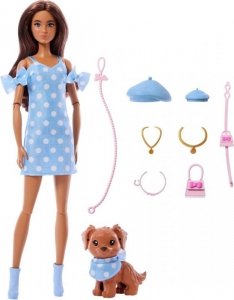 Barbie Jednakowa stylizacja Lalka i piesek Groszki