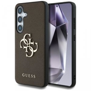 GUESS futerał do SAMSUNG S25 GUHCS25SPGT4MBW (PU Grained Big 4G and Classic Logo) brązowy