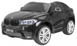 BMW X6M XXL dla 2 dzieci Lakier Czarny SUV + Pilot + Ekoskóra