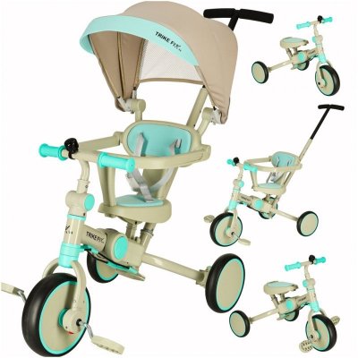 Rowerek trójkołowy TRIKE FIX V4 niebiesko-szary z daszkiem