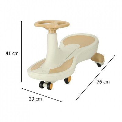 Jeździk grawitacyjny świecące koła LED z muzyką grający 76cm beżowy max 100kg