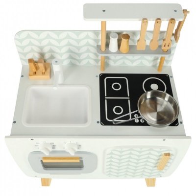 Kuchnia dla dzieci drewniana MDF LULILO retro akcesoria 72,7cm