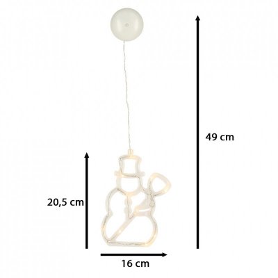 Lampki LED wisząca dekoracja świąteczna bałwanek 49cm 10 LED