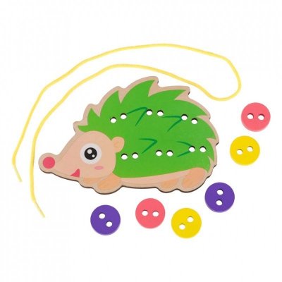Zestaw edukacyjny do nauki szycia guzików jeż jeżyk
