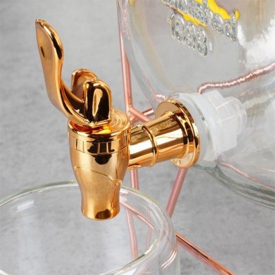 SŁÓJ SZKLANY 5,5l DO NAPOJÓW Z KRANIKIEM I STOJAKIEM 139603