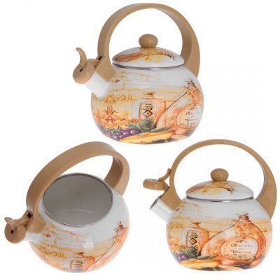 CZAJNIK EMALIOWANY 2L Z GWIZDKIEM KINGHOFF KH-3700