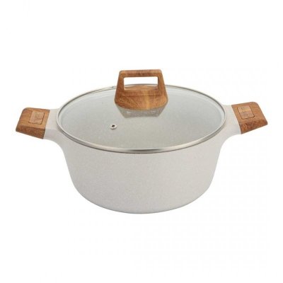 GARNEK MARMURKOWY 28cm Z POKRYWĄ BERGNER BG-30643 NATURALLY