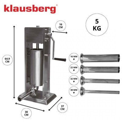 PROFESJONALNA NADZIEWARKA DO KIEŁBASY 5kg KLAUSBERG KB-7930