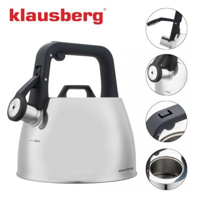 CZAJNIK STALOWY Z GWIZDKIEM 2,5L KLAUSBERG KB-7914