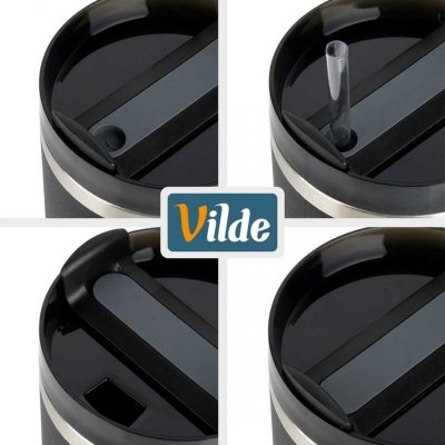 STALOWY KUBEK TERMICZNY TERMOS 1200ml Z RĄCZKĄ I SŁOMKĄ 259444