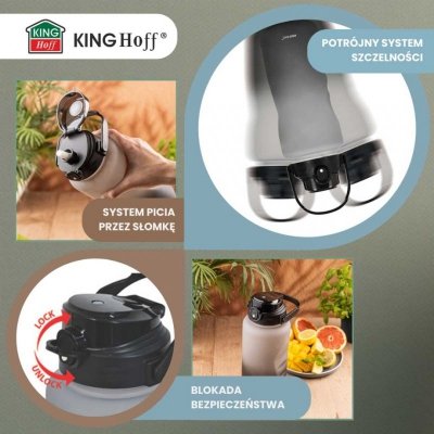 BUTELKA BIDON ZE SŁOMKĄ NA WODĘ 2L KINGHOFF KH-2009