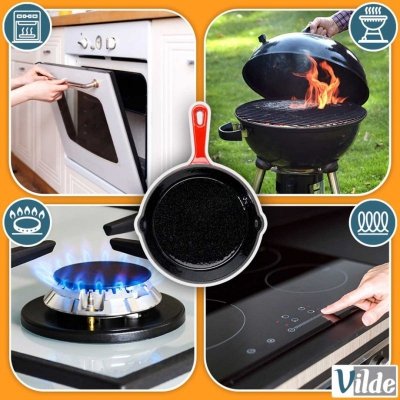 PATELNIA ŻELIWNA EMALIOWANA 20cm Z SILIKONOWĄ NAKŁADKĄ 199154