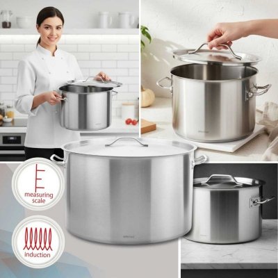 GARNEK GASTRONOMICZNY Z POKRYWĄ STALOWĄ Ø55cm 83L KINGHOFF KH-2029