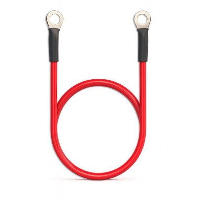 Przewód akumulatorowy z końcówkami konektorowymi M8 | Kabel z     oczkiem 8mm | 60cm | Czerwony