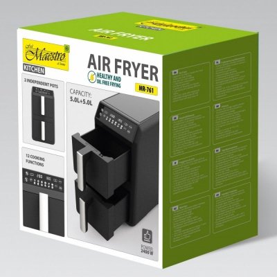 Feel-Maestro Frytownica beztłuszczowa podwójna pionowa 5l + 5l  2400W  MR-761