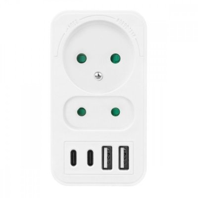 Rozdzielacz na 2 gniazda MCE249 F/W  2x USB-A 2x USB-C