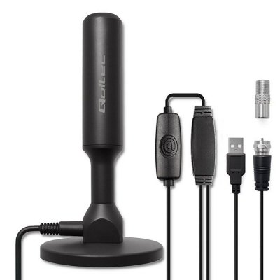 Wewnętrzna Antena TV DVB-T2 ze wzmacniaczem sygnału i magnetyczną podstawą | 4K | 28dBi | 5m