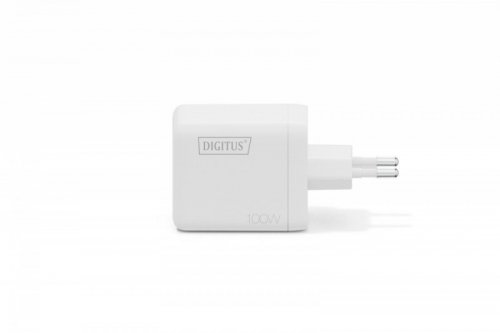 Ładowarka sieciowa/zasilacz USB GaN 100W, 2x USB-C, 1x USB-A, biała