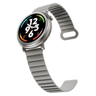 Smartwatch Aurora Amoled rozmowy AI srebrny