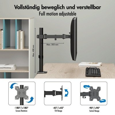 Uchwyt do monitora 17 - 32', max 10kg., stalowy