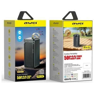 Powerbank PA-13 22,5W 50000mAh czarny