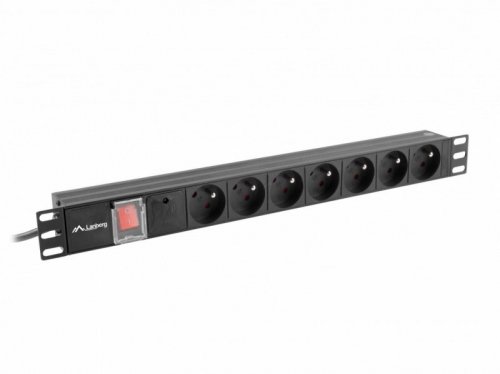 Lanberg Listwa zasilająca Rack PDU 19&quot;  1U 10A 7X 230V PL 2m czarna C14