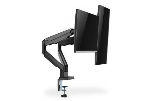 Digitus Ramię biurkowe podwójne z zaciskiem regulowane 2xLCD max. 32&quot; max. 2x 9kg uchylno-obrotowe czarny