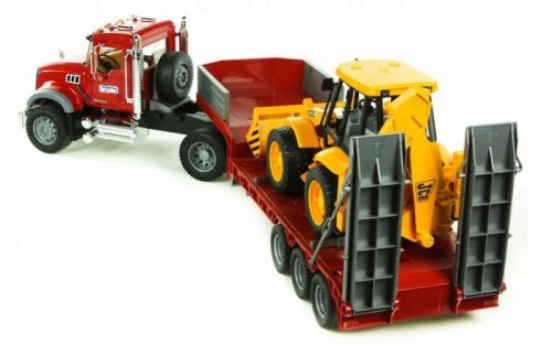 BRUDER Pojazd MACK z naczepą i koparko-ładowarka JCB